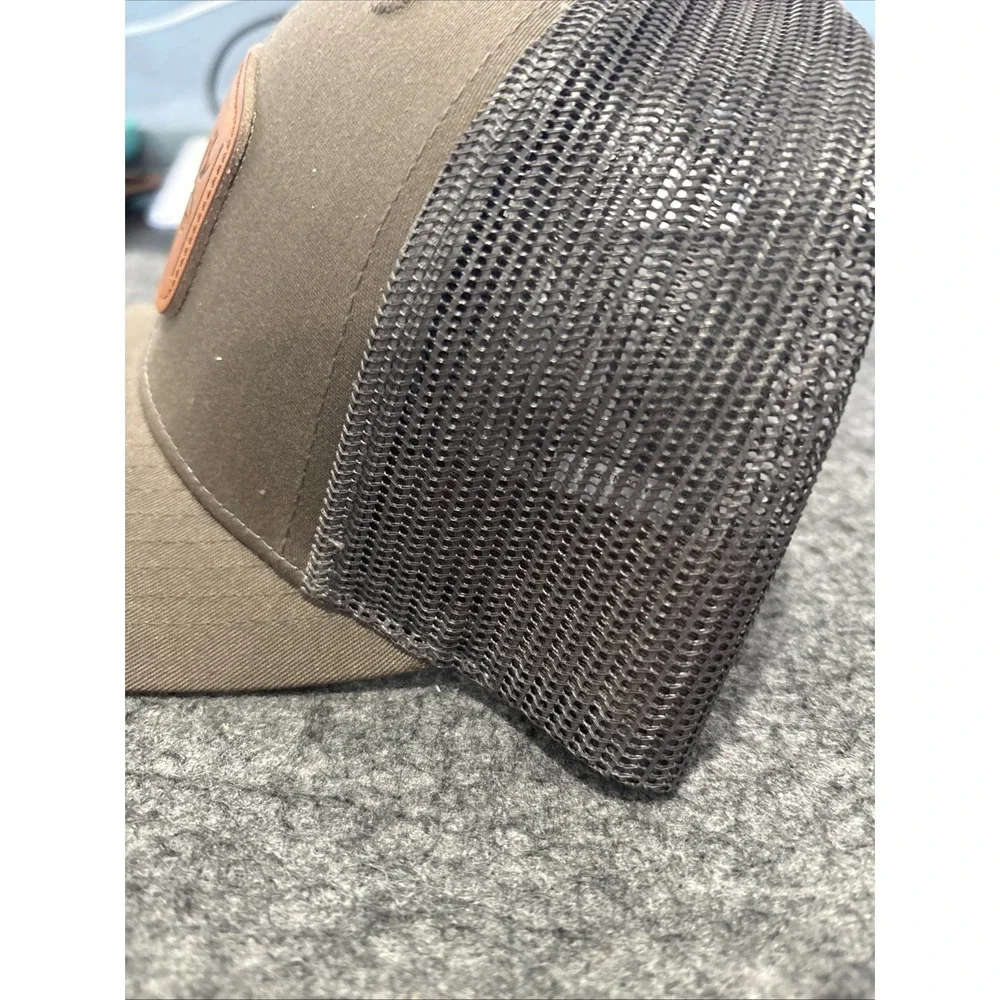 Teskeys Custom Boots Trucker Cap, Logo Is Etched On Leather